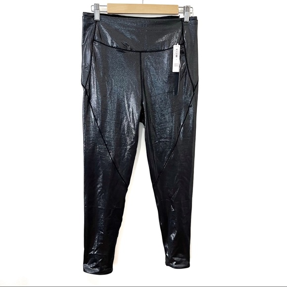 VICTORIA'S SECRET Sweat On Point Shine Legging Pewter Foil NWT Size 14 - Picture 4 of 10